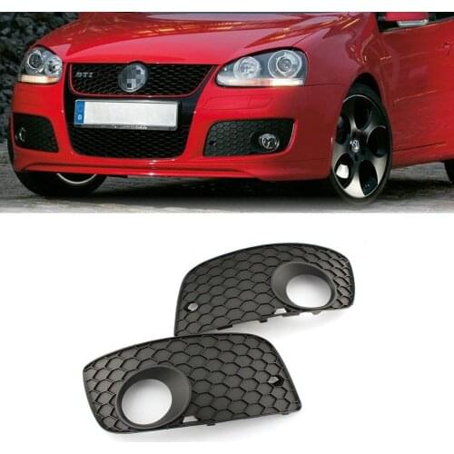 Pair Front Bumper Honey Comb Fog Light Cover Grill for VW Jetta MK5 GTI 06-09
