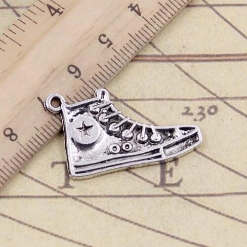 10pcs Charms basketball star shoes 30x20mm Tibetan Bronze Silver Color Pendants Antique Jewelry Making DIY Handmade Craft