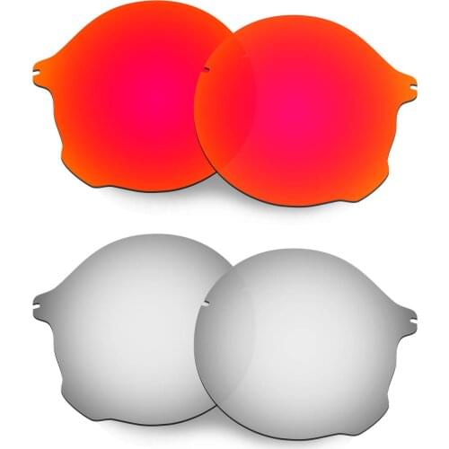 HKUCO For Tailend Sunglasses Polarized Replacement Lenses 2 Pairs - Red&Silver