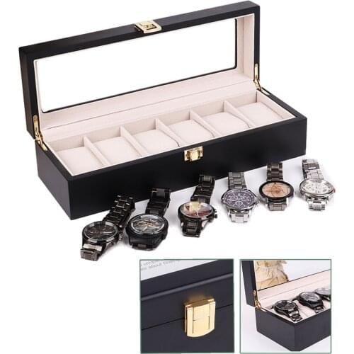 Luxury 6 Slots Wooden Watch Holder Box For Men Women Watches Organizer 3slots PU Leather Grids Jewellery Organizers dropshipping