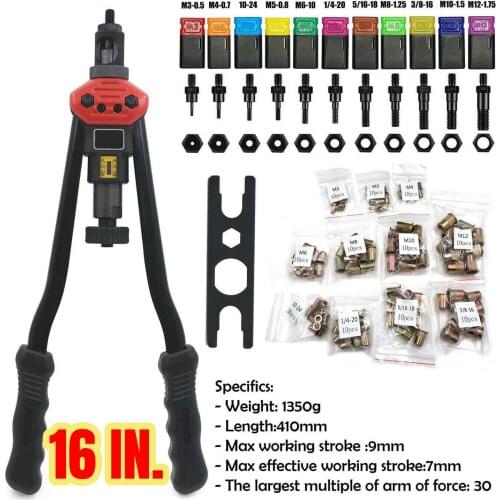 Manual Rivet Tool Suit Rivet Nut Thread Locator Nut Metric System Riveting