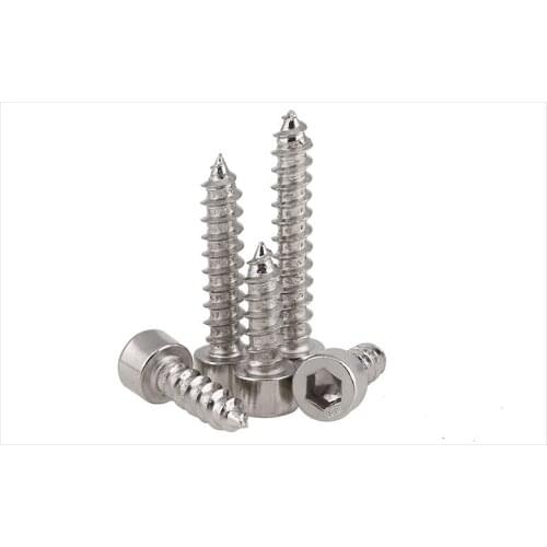 Carbon steel Cylinder head self-tapping screws round hex socket M2 M2.6 M3 M3.5 M4 M5 M6 screws for audio speaker HA screws