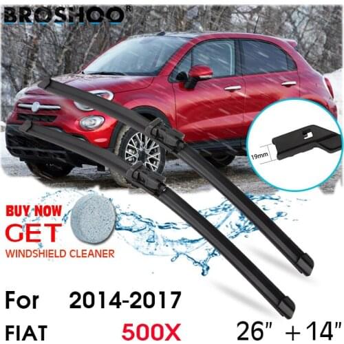 Car Wiper Blade Window Windscreen Windshield Wipers Blades Button Arm Auto Accessories For FIAT 500X 26''+14'' 2014-2017