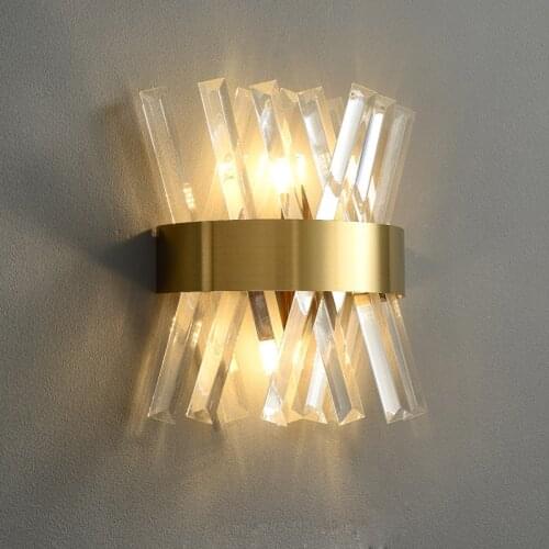 Modern Stainless Steel Crystal Black Gold LED Lamp LED Light Wall lamp Wall Light Wall Sconce For Bedroom Corridor