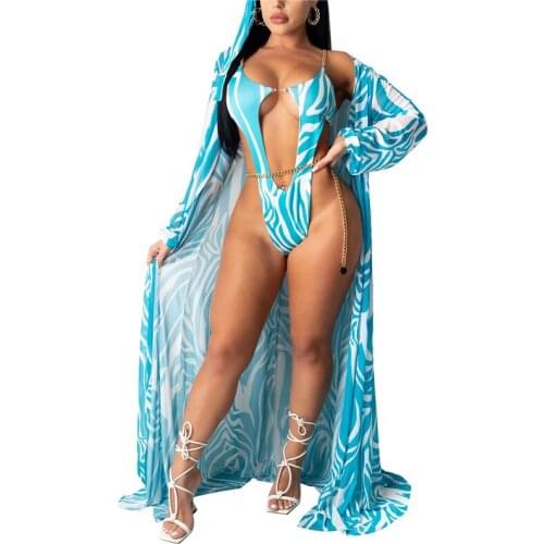 Xingqing Women Swimwear+ Cover Up Long Sleeve Bikini Cover Ups Summer Tie Dye Beach Wear Bathing Suit Swimsuit Monokini