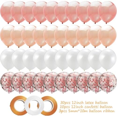12inch Mixed Rose Gold Confetti Latex Balloons Wedding Christmas Decoration Baby Shower Birthday Party Decor Air Balloons Globos