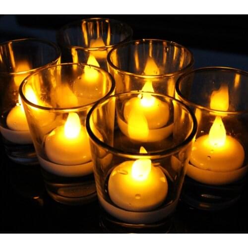 12X Electric Floating Candles Water Sensor Bathtub Light Pool Spa Flicker LED Bar Light Flameless Wedding Party Lighting Decors