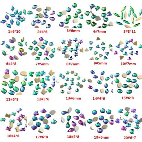 28 Kinds 100pcs/bag K9 Purple Pink Mix Sizes Non Hotfix Rhinestones Nail Art Moon Star Flower Butterfly 3D Nail Art Decoration