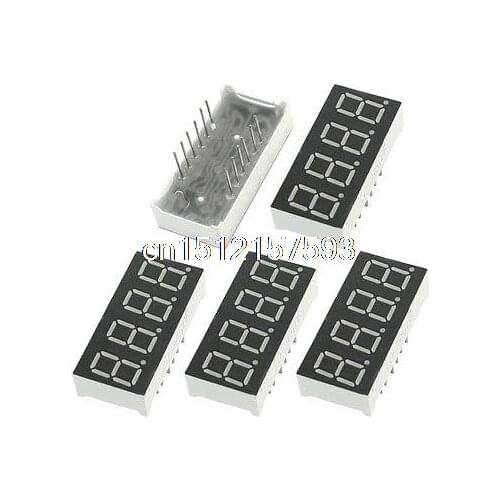 5Pcs Common Anode DIP 12Pin 4 Bit Blue LED Numeric Digital Tube 30mmx14mm
