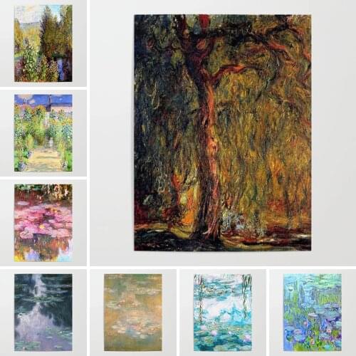 Diamond Painting Sunflower Wall Artwork Cross Stitch Kits Monet Water Lilies Painting Poster Living Room Home Decoration