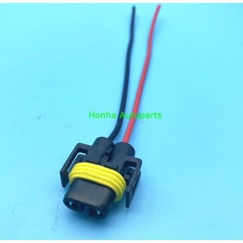 Free Shipping 2 pin H11 Fog Lamp Harness Connector Automotive Waterproof Connector HID Xenon Lamp Plug 12124819 wire harness