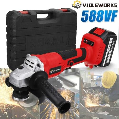 588V Brushless Angle Grinder 125mm With 2PC 22980mAh Battery Rechargeable Electric Cordless Grinder Tool For Makita 18V Battery