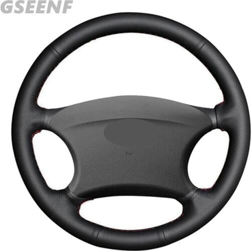 Car Steering Wheel Cover For Chevrolet Niva 2002-2009 Lada 2110 2011-2014 Black Hand-stitched Comfortable Artificial Leather