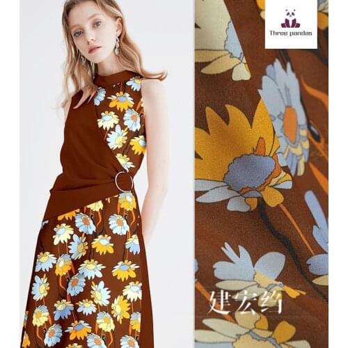 Digital printing natural silk fabric 16 mm silk crepe fabric meter anti-wrinkle shirt dress fabric wholesale silk cloth