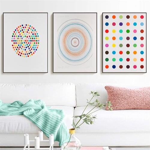 Colorful Wave Point Poster Canvas Print Painting Wall Art Living Room Home Decoration