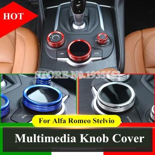 For Alfa Romeo Stelvio Giulia Interior Car Door Speaker Frame Trim Cover 2017 3pcs Silver/Blue/Red Car Accessories Interior
