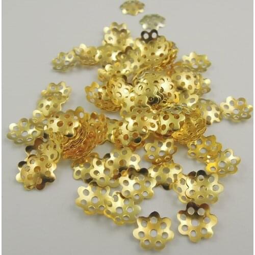 Wholesale 1000 pieces 8mm Diameter Filigree Metal Flower Bead Caps Iron Jewelry Findings for Jewelry Making Charms Component