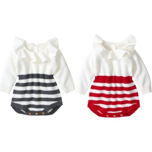 Baby Winter Bodysuit Newborn Baby Girl Wool Knit Bodysuits Jumpsuit One Piece Warm Outfits Clothes 0-18M