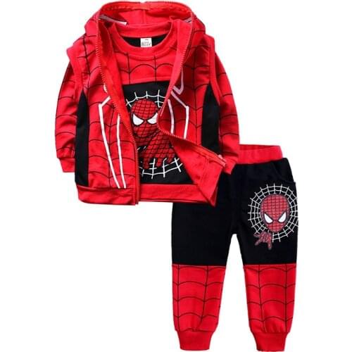 Boys Clothing Sets Cotton Sport Suit Children Cosplay Costume Shirt + Pants + Vest 3pcs Kids Tracksuit Clothes Halloween Clothes