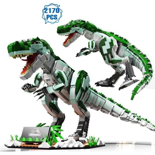 Ideas Jurassic Dinosaur Animal Park World Building Blocks Expert Tyrannosaur with Light Bricks Assembly Toys for Children Gifts