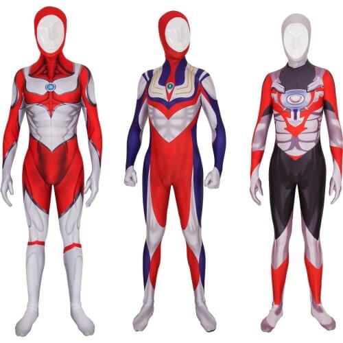 Ultraman Costume Cosplay Tiga/Jack/Orb Costume Lycra Spandex Superhero Zentai Bodysuit Halloween Costume Ultraman For Adult/Kids