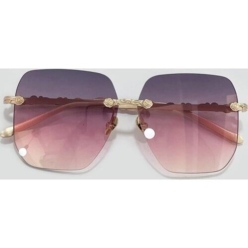 Metal Classic Vintage Women Sunglasses Rimless Gradient Sun Glasses Shades Lens Ladies Frameless Eyeglasses