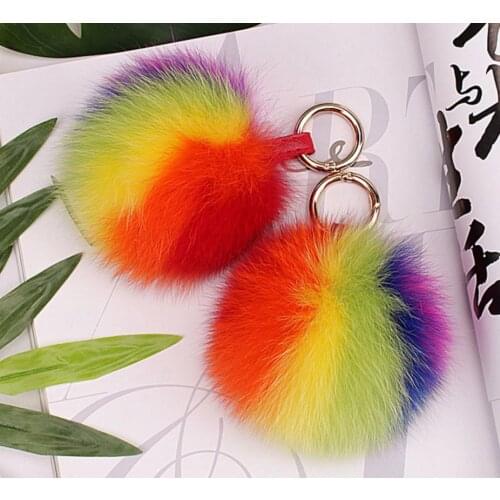 Cute pompom keychain For Bag Charms Pendant Jewelry Accessories Chaveiro Women Girlfriend Gift Items Sale