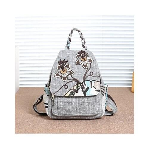 Fashion National string appliques women shopping backpacks!Nice prints lady Cover backrack All-match Original canvas backruck