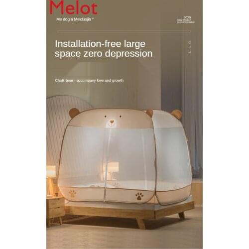 Mongolian Bag Mosquito Net Three-Door Folding Drop-Resistant Children Boy 1.5 M1.8 M Household 1.2