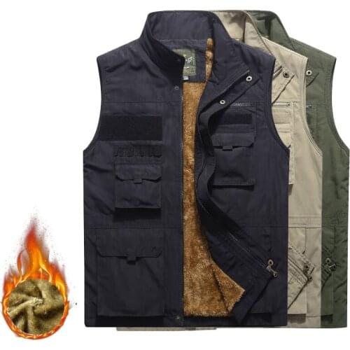 Men Leisure Vest Warm Fleece High Quality Stand Collar Sleeveless Jackets Riding Camping Fishing Hunting Hiking Gilet Waistcoat