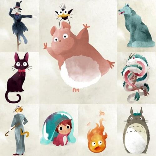 FSBCGT Japanese Cartoon Anime Totoro Oil Painting By Number Kits Hand Painted On Canvas DIY Paint By Number Home Wall Art Decor