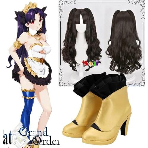 FGO Ishtar Shoes Cosplay Fate Grand Order Ishtar Cosplay Boots High Heel Shoes Custom Made Any Size Halloween Cosplay Prop wig