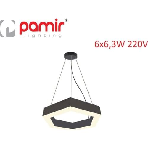 Pamir Lighting 6x6,3W L: 641x555mm Haxagon Type Suspended LED Lighting Fixture PL13SA61L15 Energy Saving Light Decorative Design