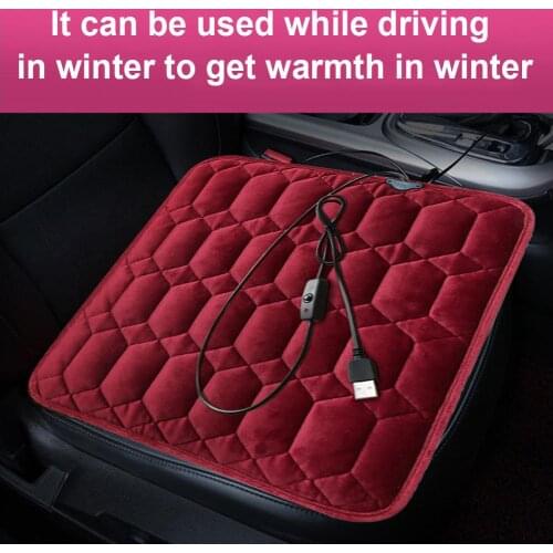 USB Car Heating Cushion Winter Car Mat Car Universal Seat Electric Heating Seat Cushion 5V Car Thickening Electric Heating Pad