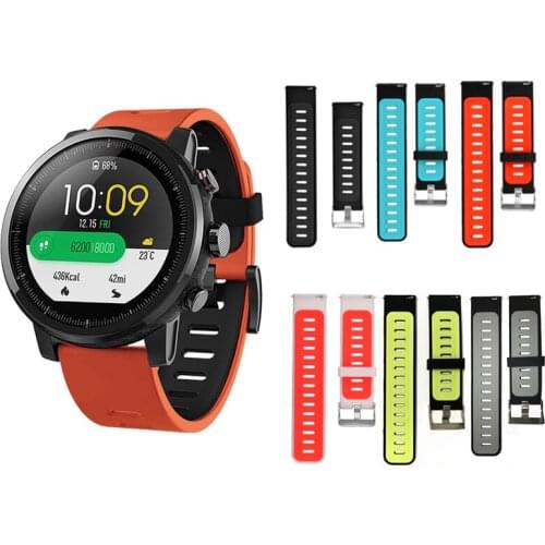 Strap For Xiaomi Huami Amazfit stratos 2 2S smart Watch bracelet Band 22mm Silicone Watchband For Amazfit Stratos 3 Wrist Bands