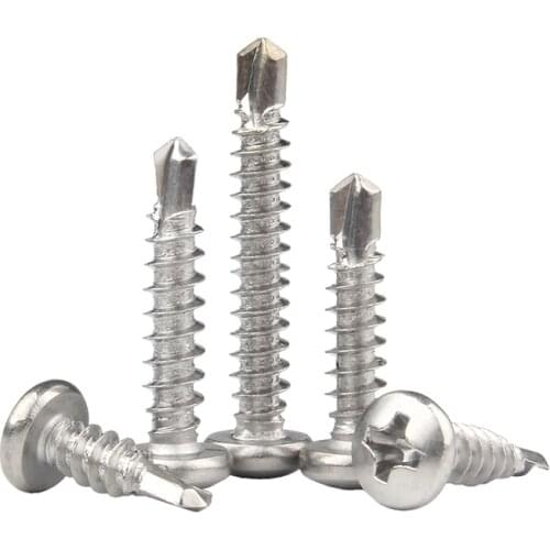 Phillips 410 Stainless Steel Pan Round Head Self Drilling Screw Cross Recessed Self Tapping Bolt M3.5 M3.9 M4.2 M4.8 M5.5 M6.3