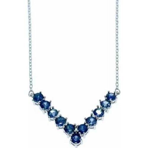 Shilovem 925 silver sterling real Natural sapphire PENDANTS fine Jewelry trendy plant new gift 3*3mm dz0303882agl