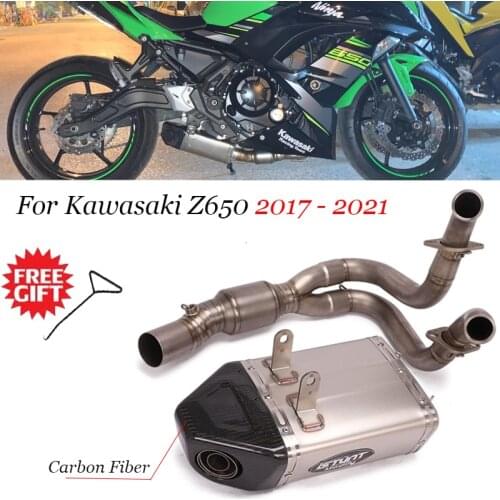 For ER6F Ninja650 Z650 2020 2021 Titanium Alloy Motorcycle Exhaust Full System Front Pipe Link Pipe Escape Muffler DB Killer