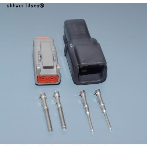 Worldgolden 2pin 1.0mm male female automotive electric housing plug electric wiring harness connector DTM06-2S DTM04-2P