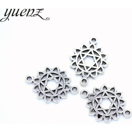 YuenZ 20pcs New Product Antique silver color flower Charms Pendant Jewelry Metal Alloy Jewelry Marking 20*14mm Q1145