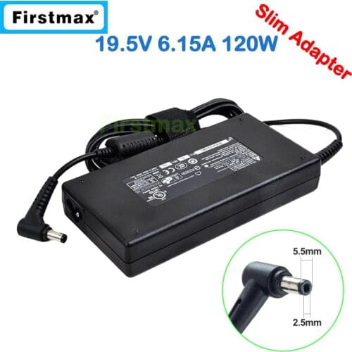 Slim 19.5V 6.15A 19V 6.32A laptop ac power adapter charger for Clevo W655SB W655SC W655SF W655SJ W650KK1 W650KL W650RB W650RC