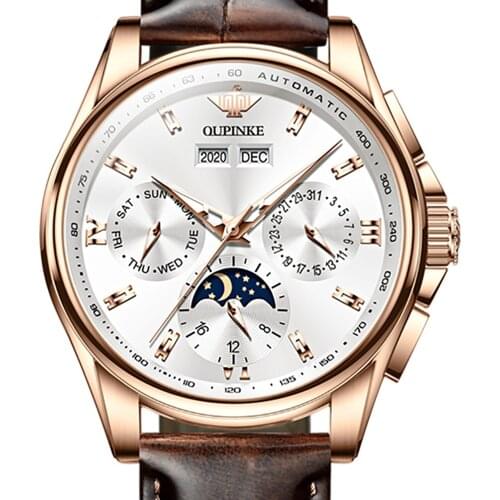 Luxury Watches for Men Automatic Mechanical Watch Business 40mm Stainless Steel Sapphire Luminous Wristwatch OUPINKE New 2021