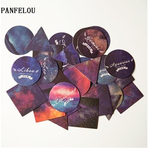 PANFELOU 1bag=40PCS The starry sky The sealing paste adhesive paper stickers Hand account Scrapbooking DIY Album book cards