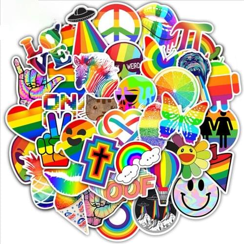 10/30/50PCS Colorful Rainbow Graffiti Personality Waterproof Car Car Sticker Cartoon Sunflower Luggage Sticker Wholesale