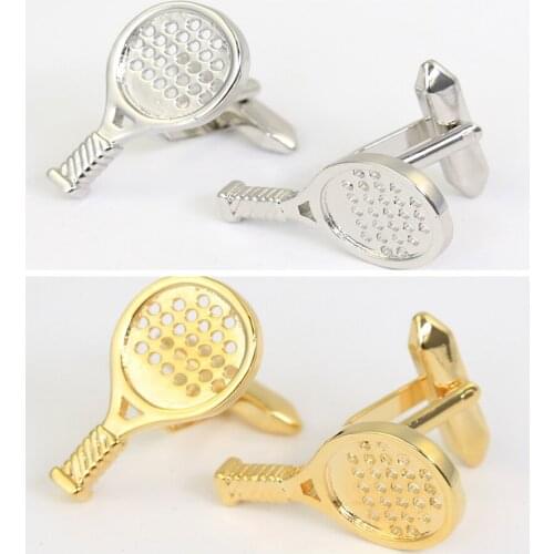 10pairs/lot Hollow Designed Sport Tennis Racket Cufflinks Copper Plating Cuff LInks Mens Jewelry Accessory Wholesale