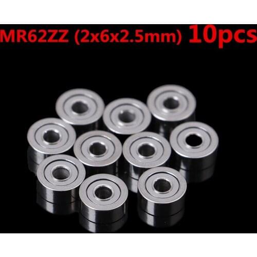 Hot 10Pcs MR62ZZ MR83 693ZZ Metal Shielded Precision Ball Bearings Mini Bearings Wholesale (2x6x2.5mm)