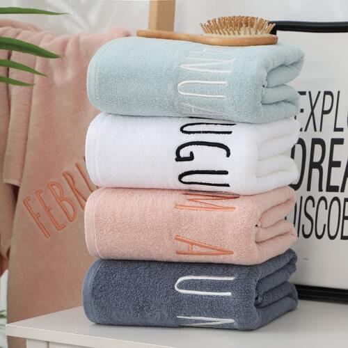 100% Cotton Towels Set Face Towel Bath Towel 3 Colors 12 Month Letters Embroidery Bathroom Modern for Adults Kids Toalla de cara