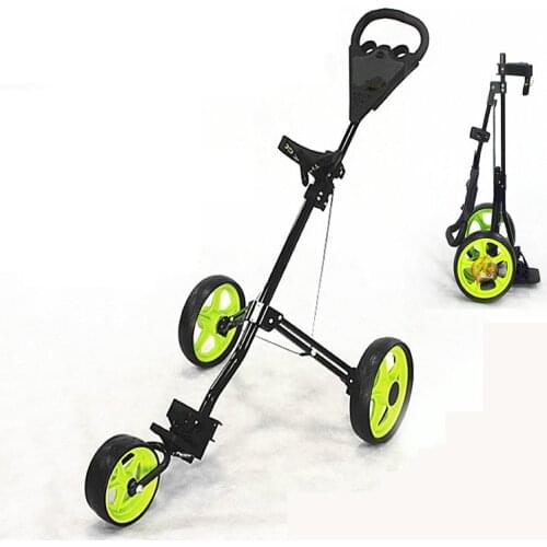 3 Wheel Golf Trolley Foldable Design Al-Alloy Material Golf Bag Carrier