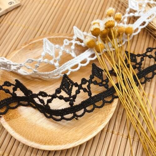 3 Yards/lot Width 2.5cm Black White Water Soluble Lace Fabric Decoration Embroidery Lace Trim Sewing Supplies For Garment Dress