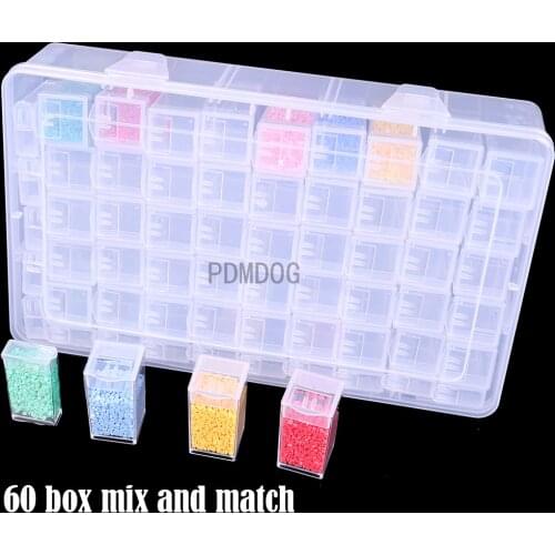 60 box mix and match Of Diamond Painting Accessories Tools Plastic Storage Box Separate Bottles In Bulk Or Set 60 BOTTLE